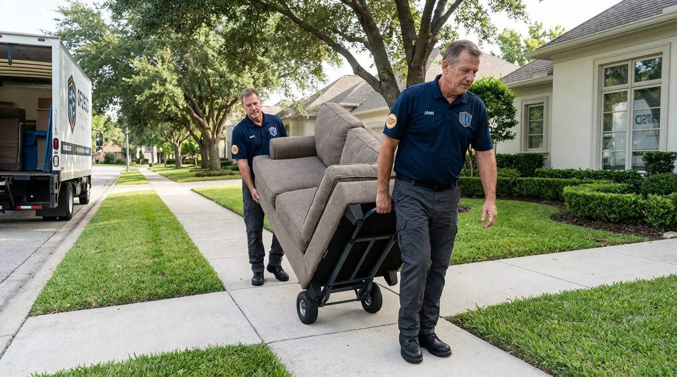 Local residential moving crew loading furniture in Bells, TN